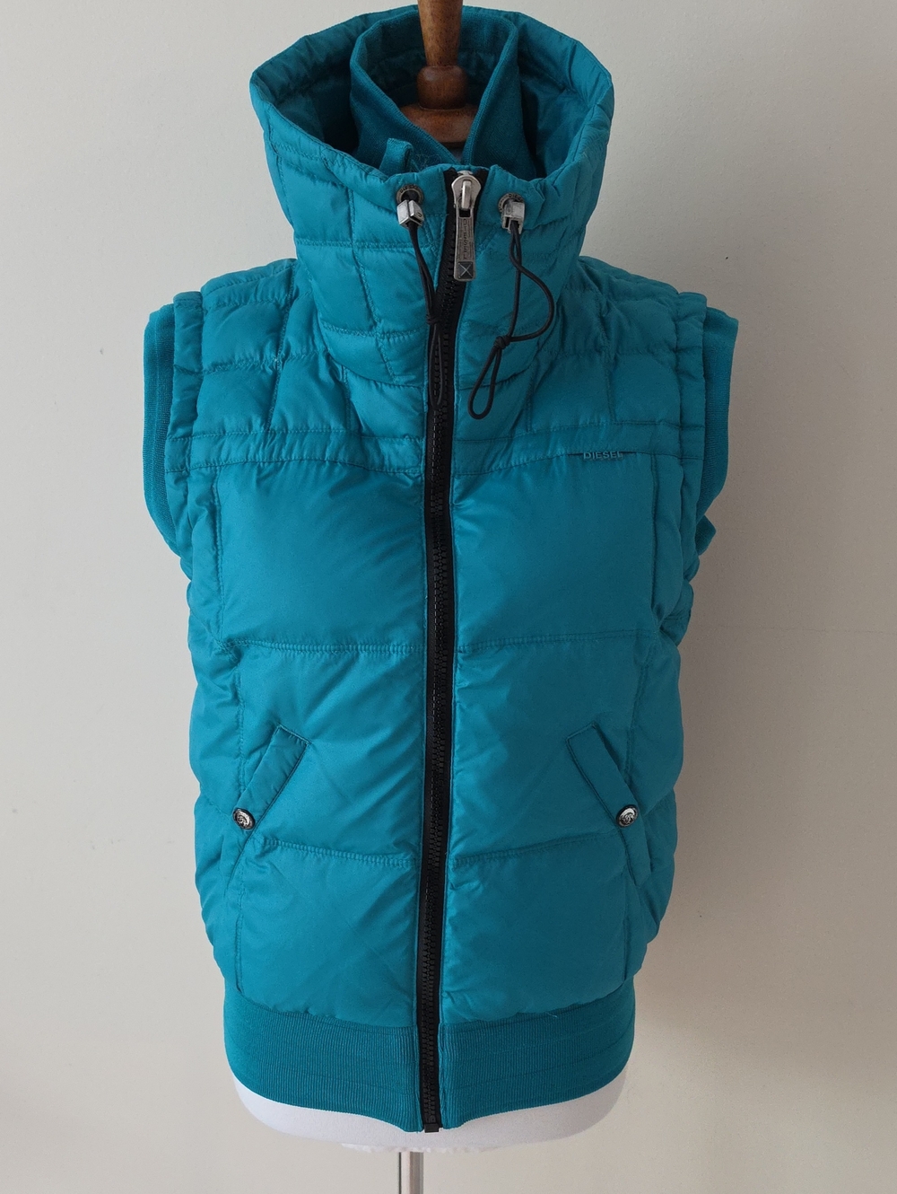 Diesel Teal Full Zip  Puffer Vest